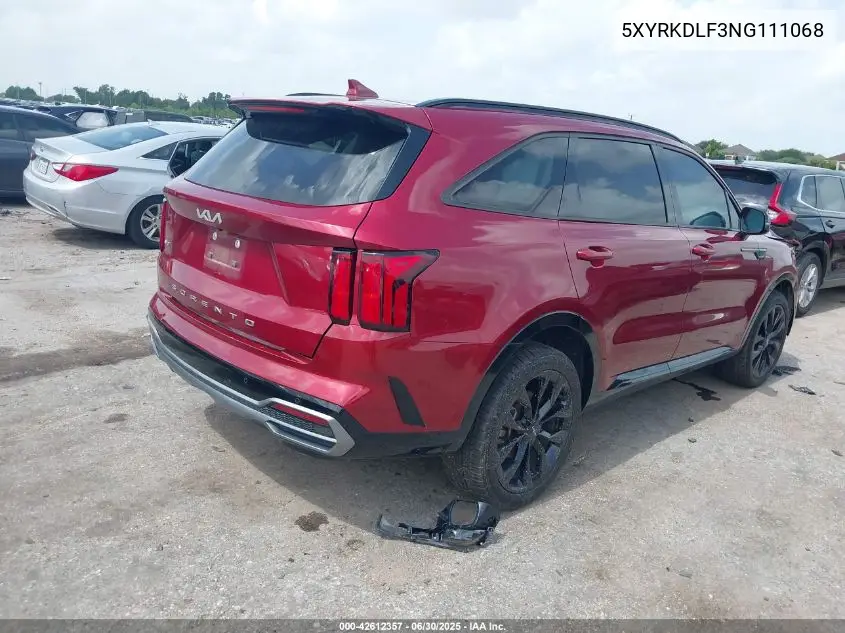 2022 Kia Sorento Sx VIN: 5XYRKDLF3NG111068 Lot: 42612357