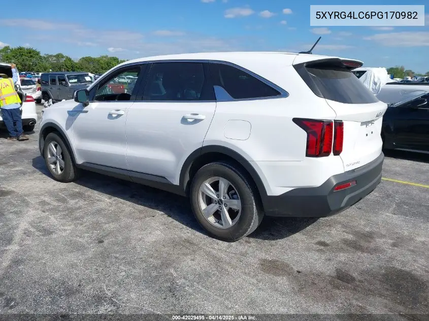 2023 Kia Sorento Lx VIN: 5XYRG4LC6PG170982 Lot: 42029495