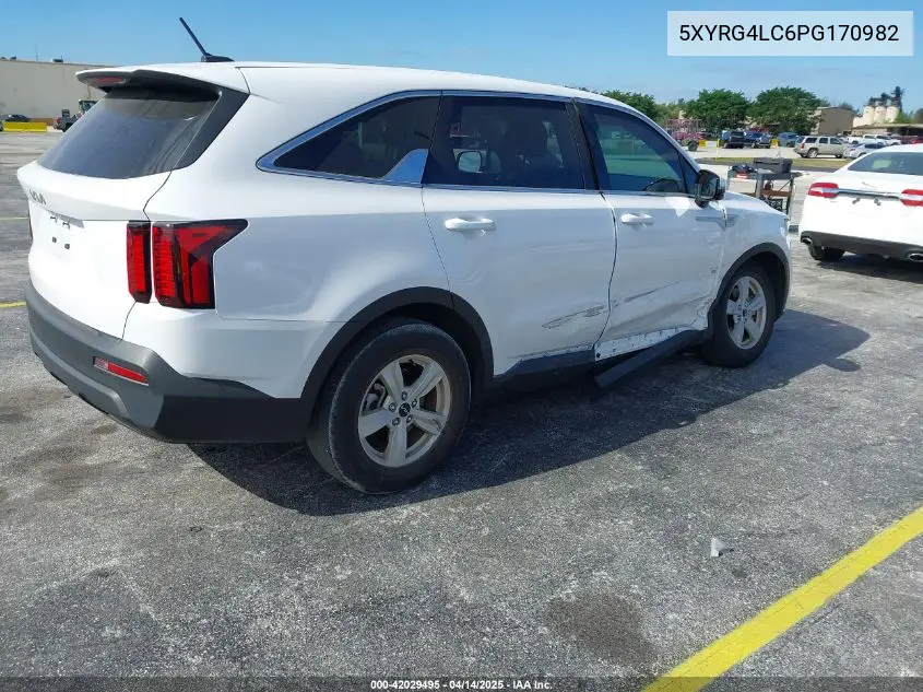 2023 Kia Sorento Lx VIN: 5XYRG4LC6PG170982 Lot: 42029495