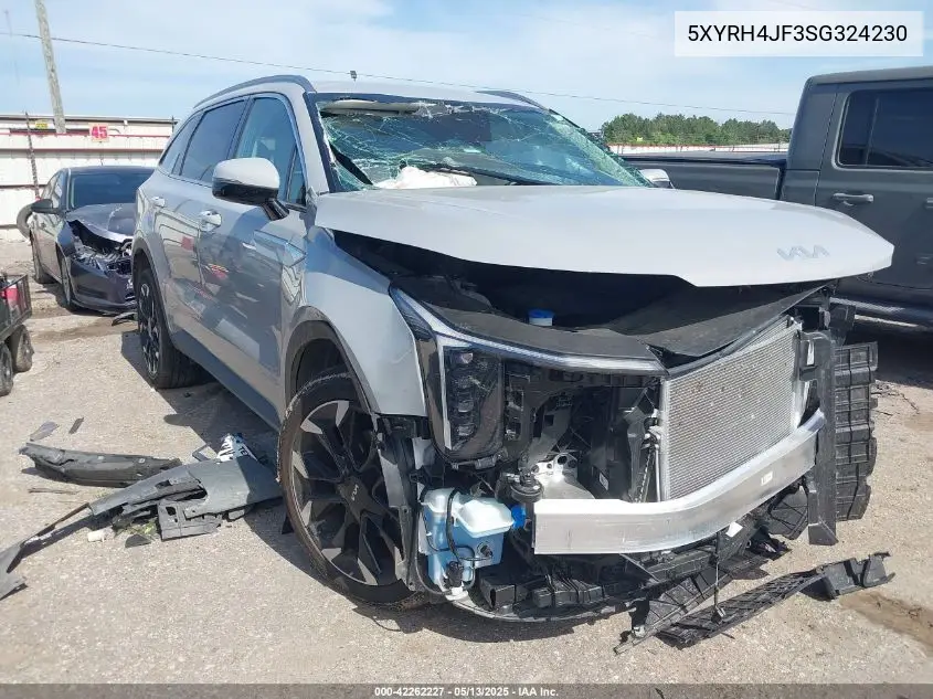 2025 Kia Sorento Ex VIN: 5XYRH4JF3SG324230 Lot: 42262227