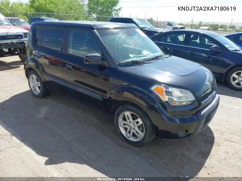 2010 Kia Soul + VIN: KNDJT2A2XA7180619 Lot: 42241674