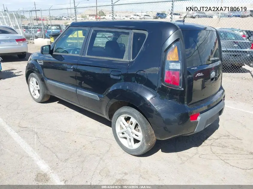 2010 Kia Soul + VIN: KNDJT2A2XA7180619 Lot: 42241674