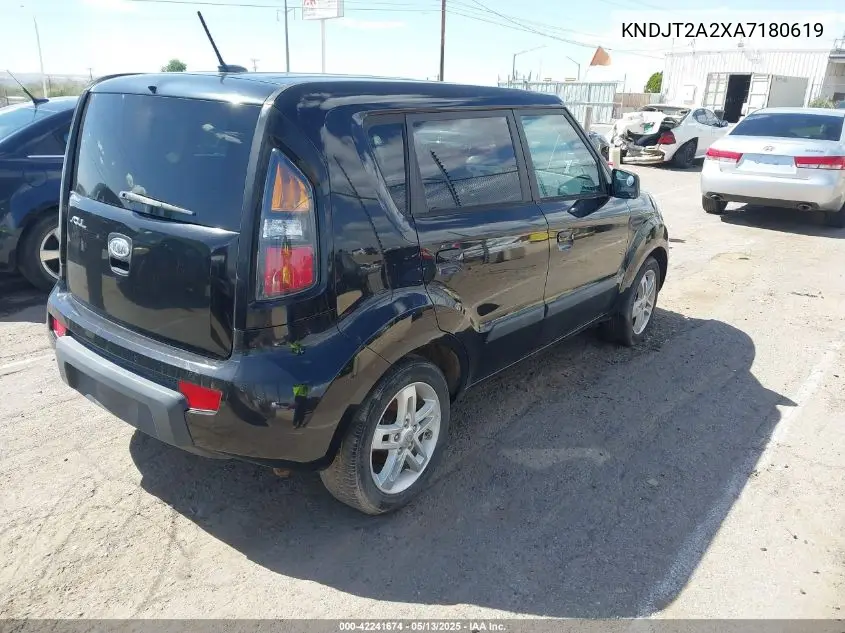 2010 Kia Soul + VIN: KNDJT2A2XA7180619 Lot: 42241674