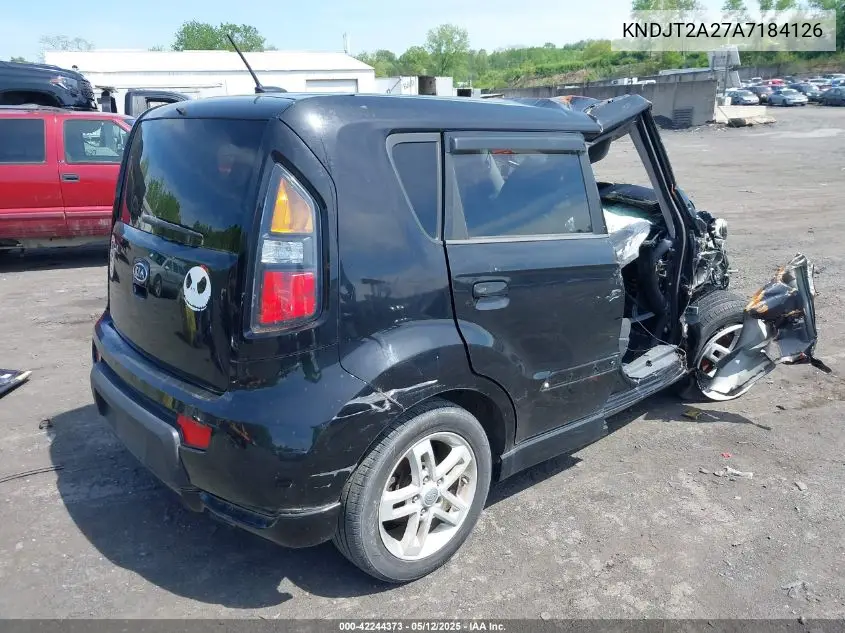 2010 Kia Soul + VIN: KNDJT2A27A7184126 Lot: 42244373
