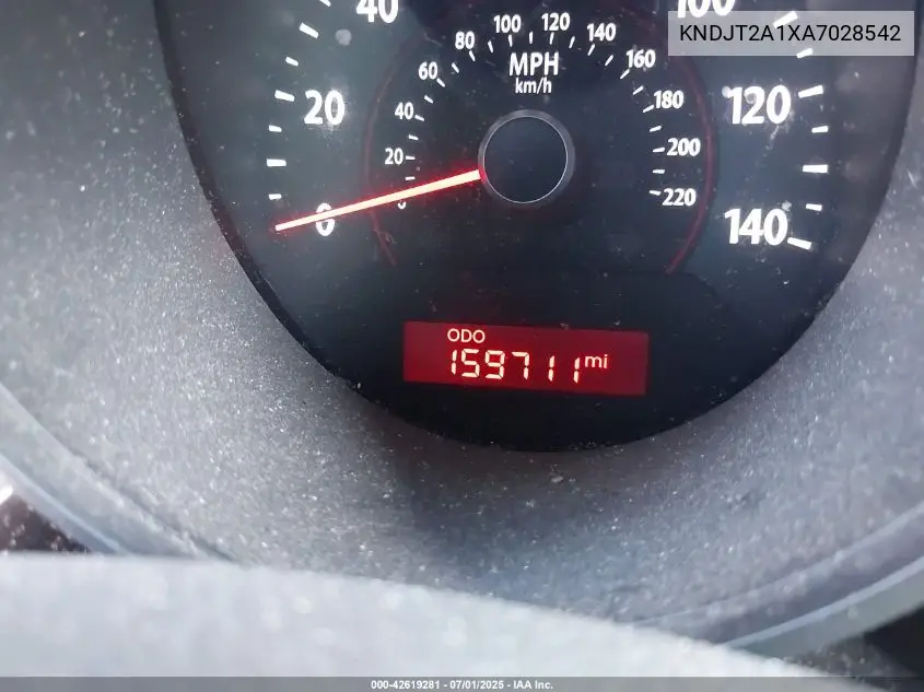 2010 Kia Soul VIN: KNDJT2A1XA7028542 Lot: 42619281