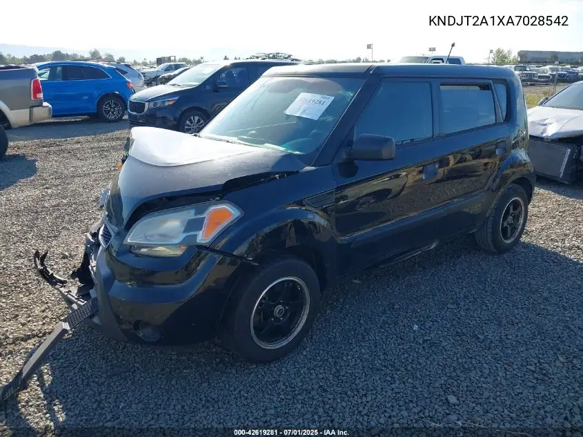 2010 Kia Soul VIN: KNDJT2A1XA7028542 Lot: 42619281