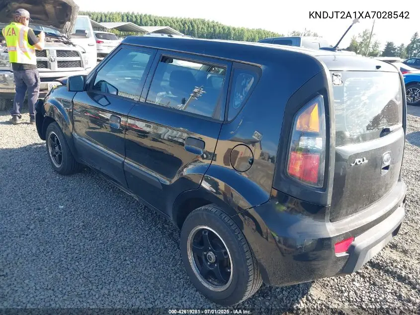 2010 Kia Soul VIN: KNDJT2A1XA7028542 Lot: 42619281