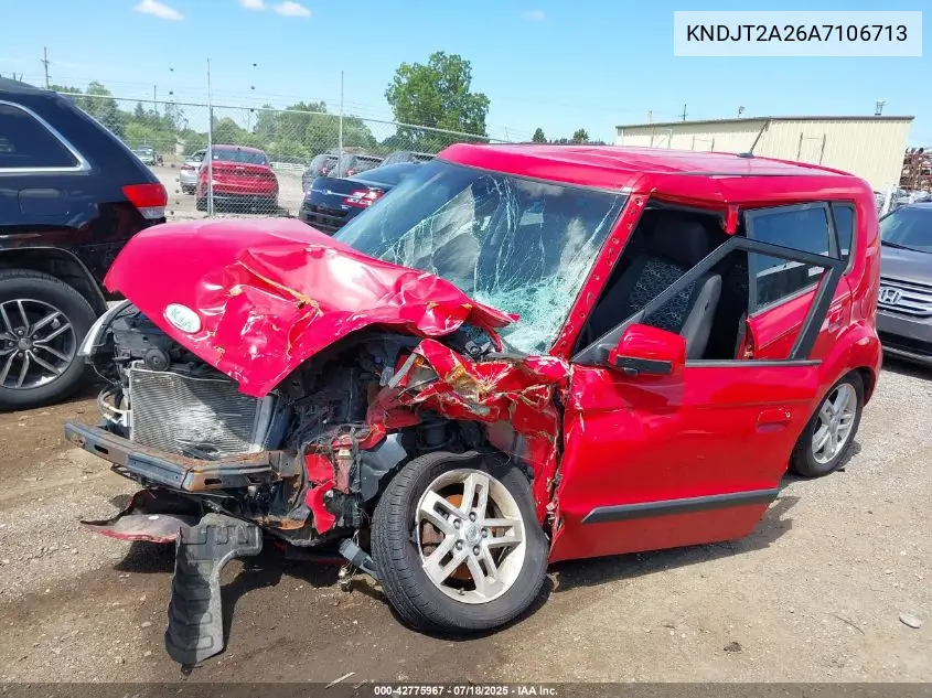 2010 Kia Soul + VIN: KNDJT2A26A7106713 Lot: 42775967