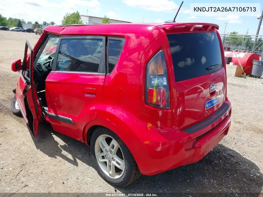 2010 Kia Soul + VIN: KNDJT2A26A7106713 Lot: 42775967