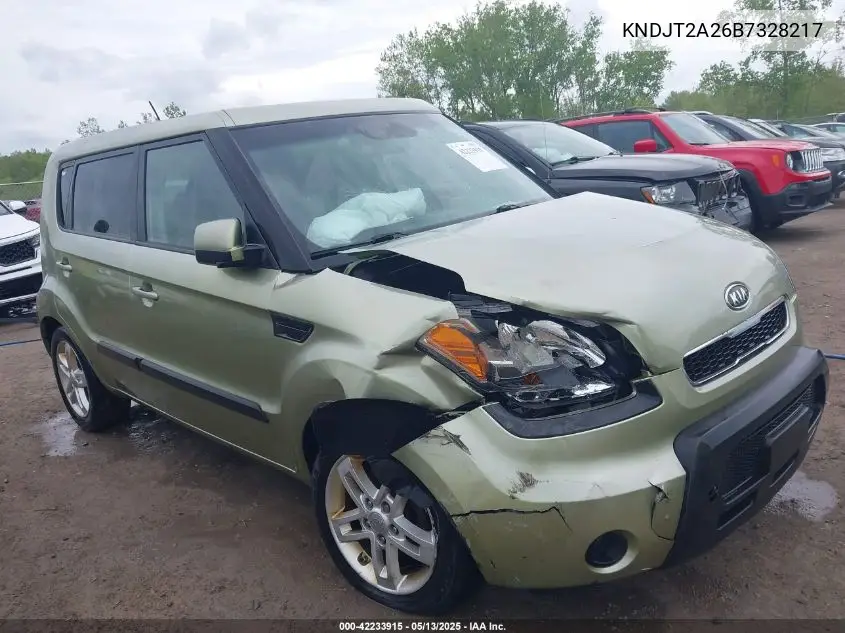 2011 Kia Soul + VIN: KNDJT2A26B7328217 Lot: 42233915