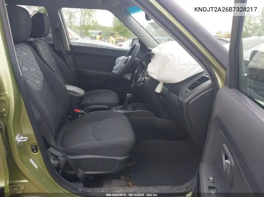 2011 Kia Soul + VIN: KNDJT2A26B7328217 Lot: 42233915