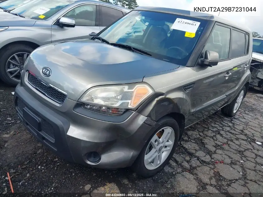 2011 Kia Soul + VIN: KNDJT2A29B7231044 Lot: 42240603