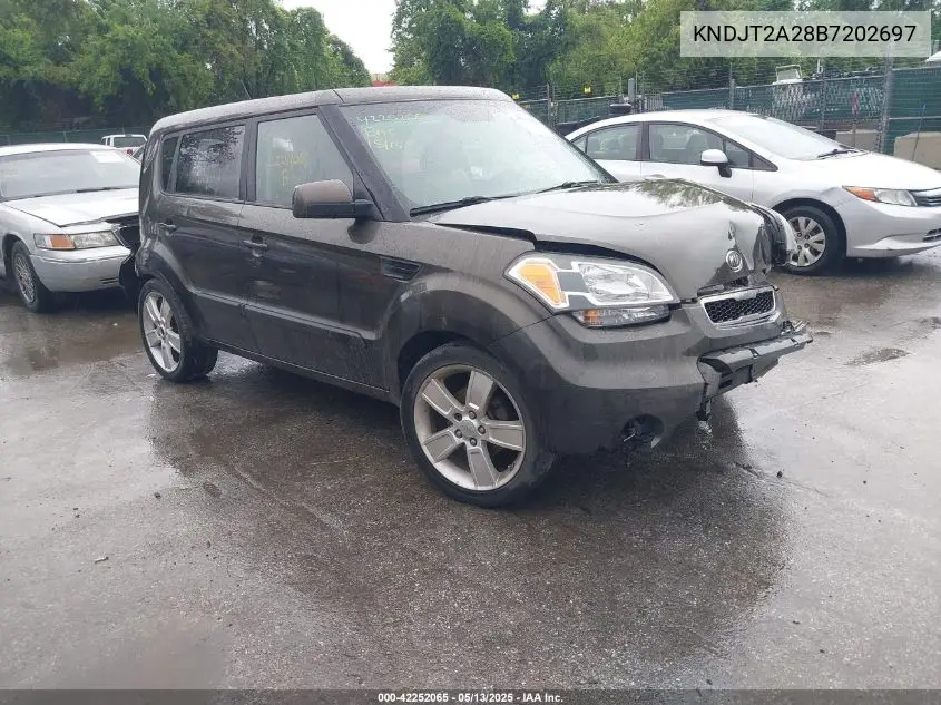 2011 Kia Soul +/!/Sport VIN: KNDJT2A28B7202697 Lot: 42252065