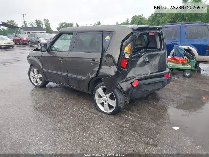 2011 Kia Soul +/!/Sport VIN: KNDJT2A28B7202697 Lot: 42252065