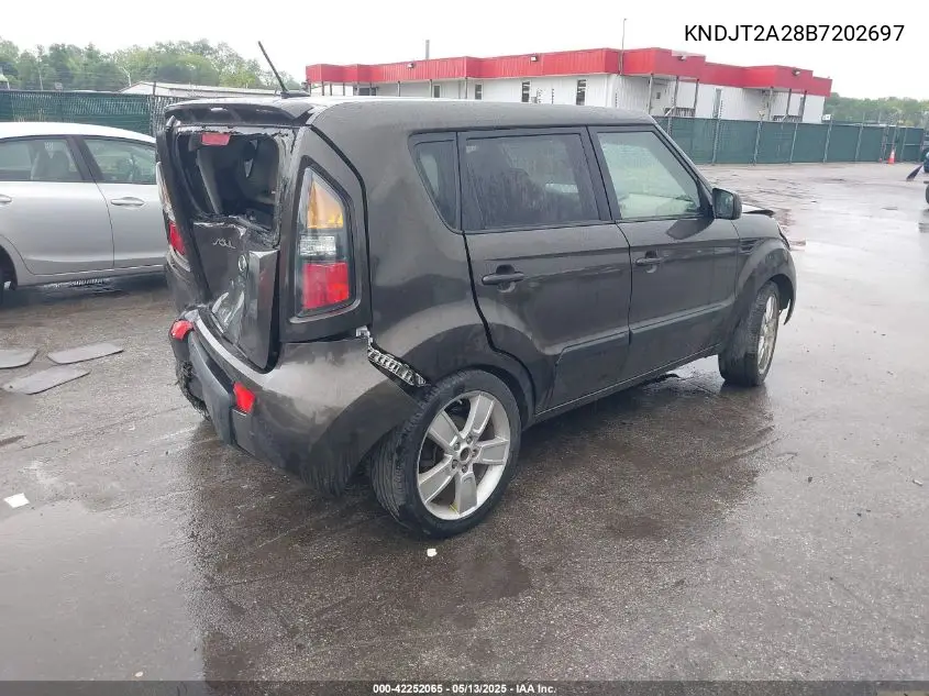 2011 Kia Soul +/!/Sport VIN: KNDJT2A28B7202697 Lot: 42252065