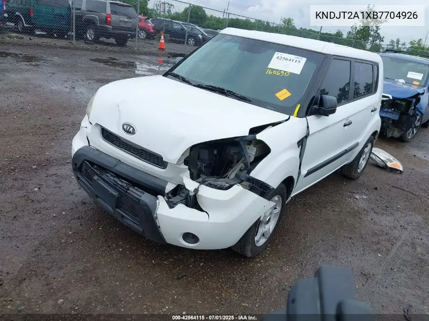 2011 Kia Soul VIN: KNDJT2A1XB7704926 Lot: 42564115