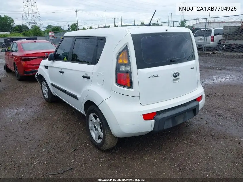 2011 Kia Soul VIN: KNDJT2A1XB7704926 Lot: 42564115
