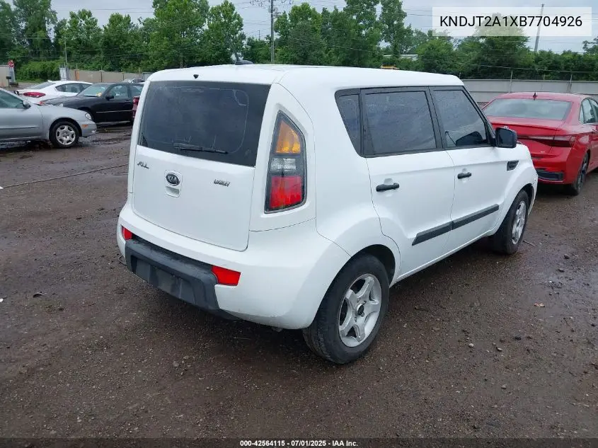 2011 Kia Soul VIN: KNDJT2A1XB7704926 Lot: 42564115