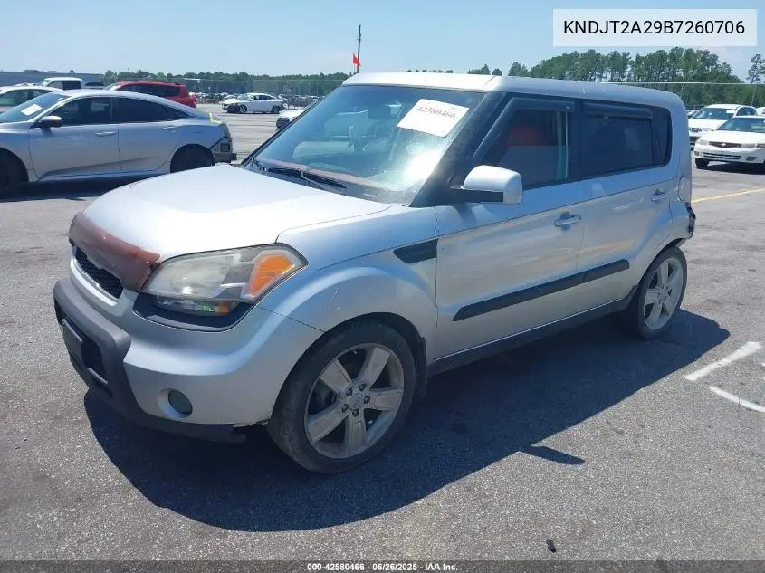 2011 Kia Soul Sport VIN: KNDJT2A29B7260706 Lot: 42580466
