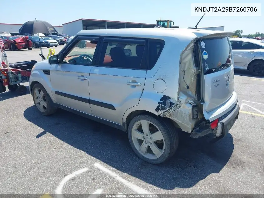 2011 Kia Soul Sport VIN: KNDJT2A29B7260706 Lot: 42580466