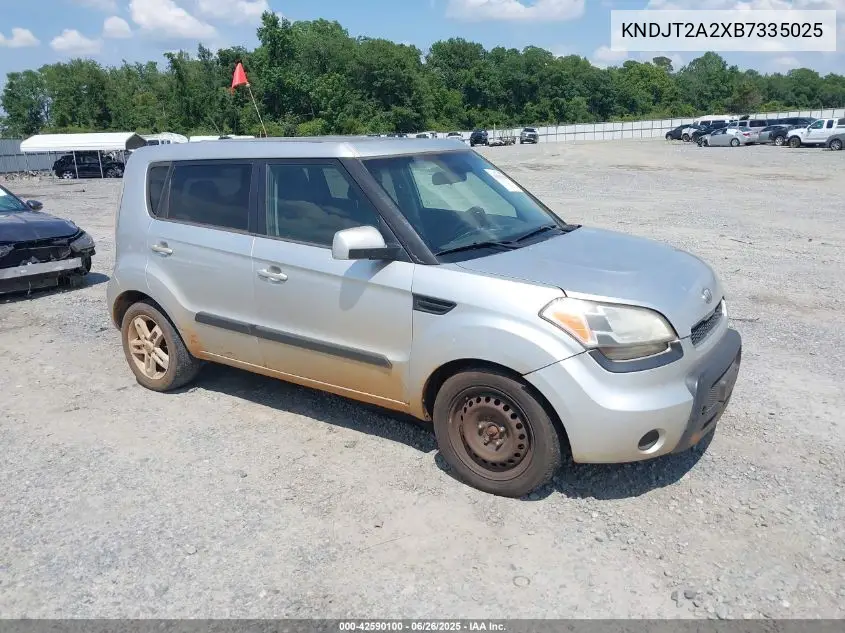 2011 Kia Soul + VIN: KNDJT2A2XB7335025 Lot: 42590100