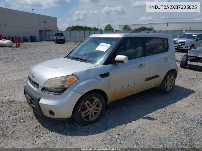 2011 Kia Soul + VIN: KNDJT2A2XB7335025 Lot: 42590100