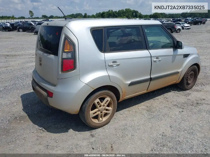 2011 Kia Soul + VIN: KNDJT2A2XB7335025 Lot: 42590100