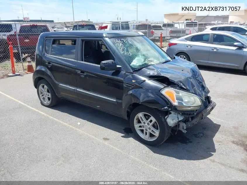 2011 Kia Soul + VIN: KNDJT2A2XB7317057 Lot: 42610197