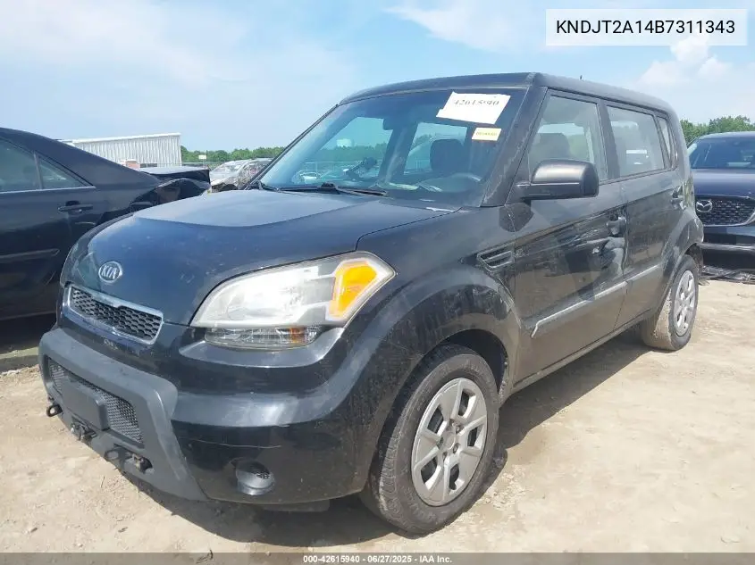2011 Kia Soul VIN: KNDJT2A14B7311343 Lot: 42615940
