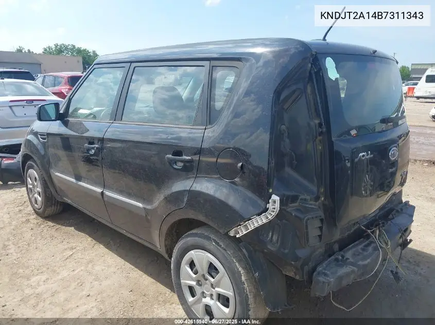2011 Kia Soul VIN: KNDJT2A14B7311343 Lot: 42615940