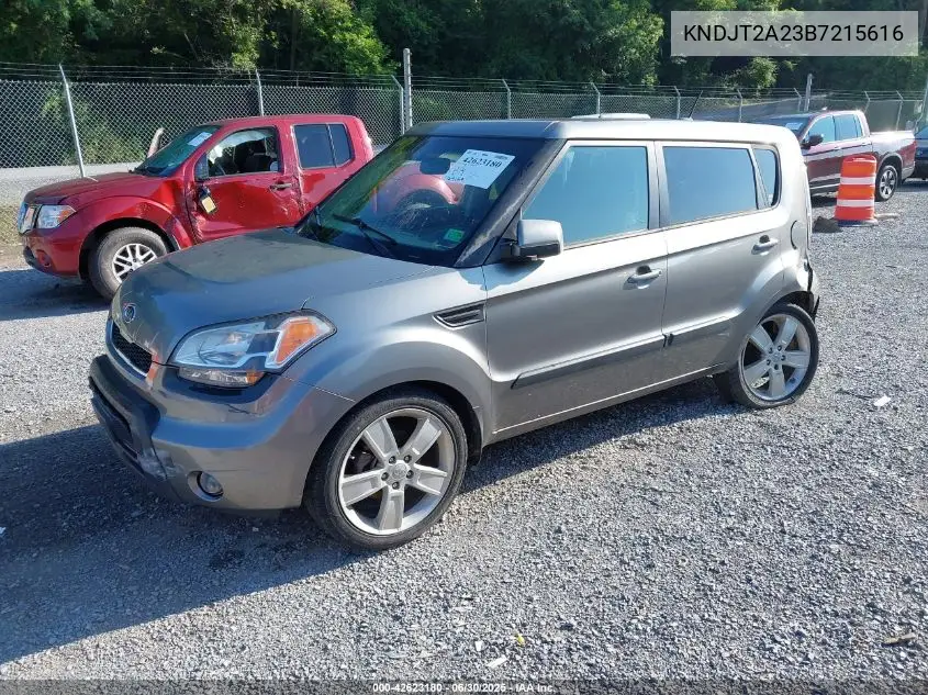 2011 Kia Soul +/!/Sport VIN: KNDJT2A23B7215616 Lot: 42623180