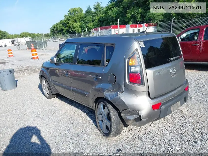 2011 Kia Soul +/!/Sport VIN: KNDJT2A23B7215616 Lot: 42623180