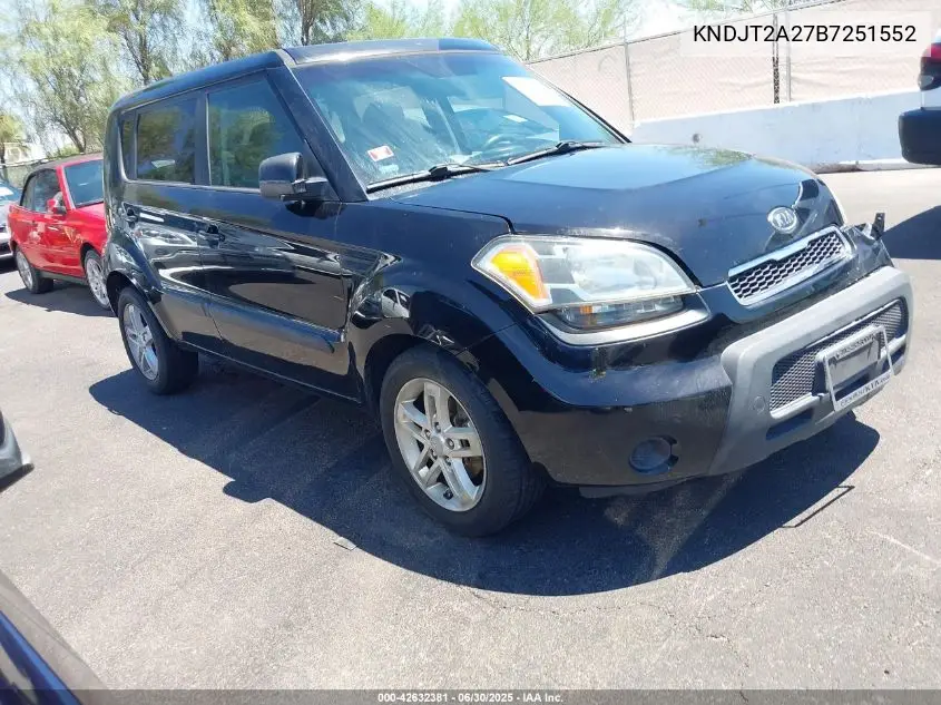 2011 Kia Soul + VIN: KNDJT2A27B7251552 Lot: 42632381