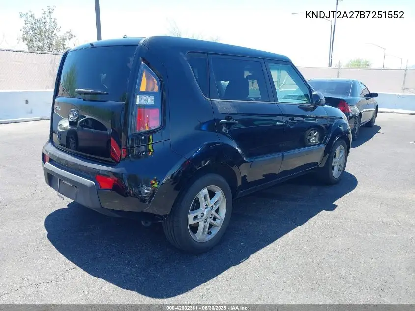 2011 Kia Soul + VIN: KNDJT2A27B7251552 Lot: 42632381