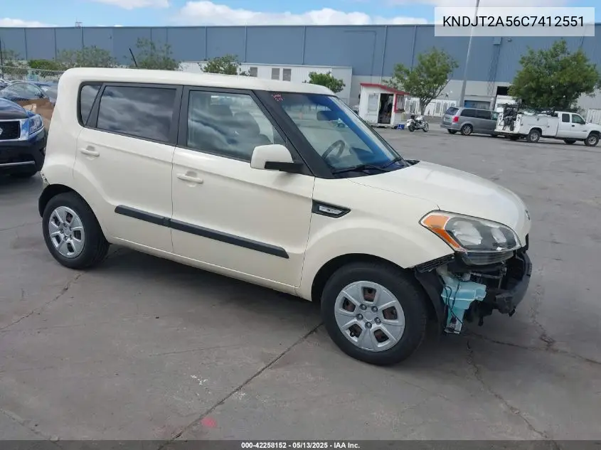 2012 Kia Soul VIN: KNDJT2A56C7412551 Lot: 42258152