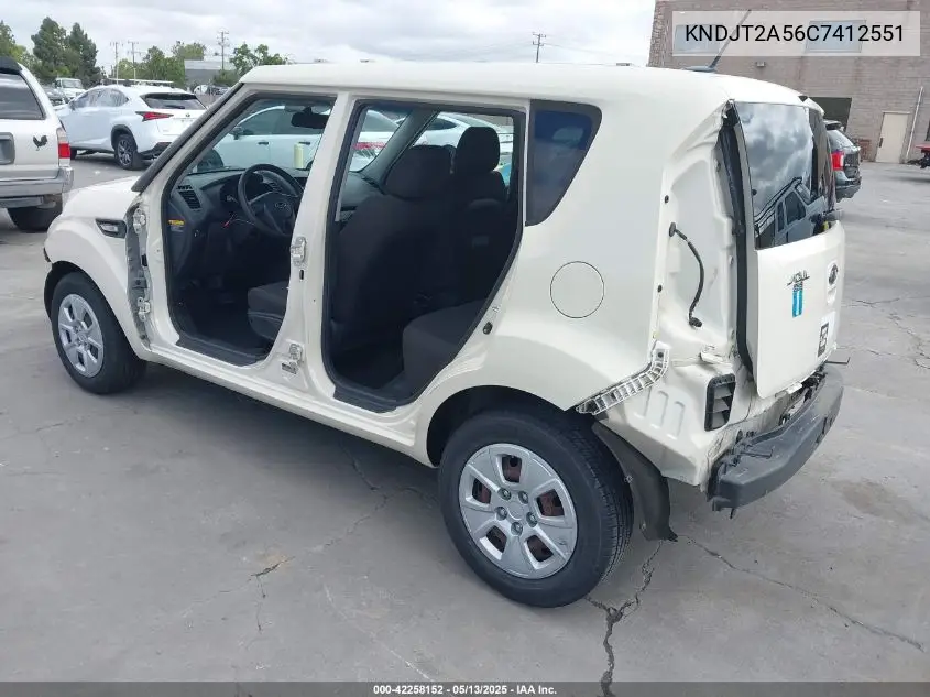2012 Kia Soul VIN: KNDJT2A56C7412551 Lot: 42258152