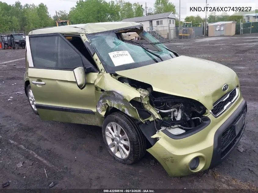 2012 Kia Soul + VIN: KNDJT2A6XC7439227 Lot: 42258516