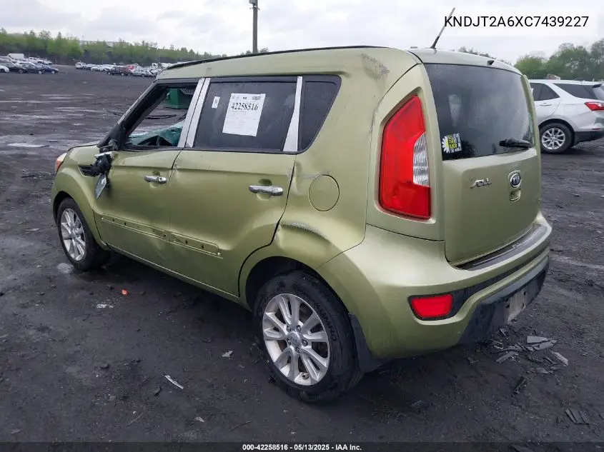2012 Kia Soul + VIN: KNDJT2A6XC7439227 Lot: 42258516