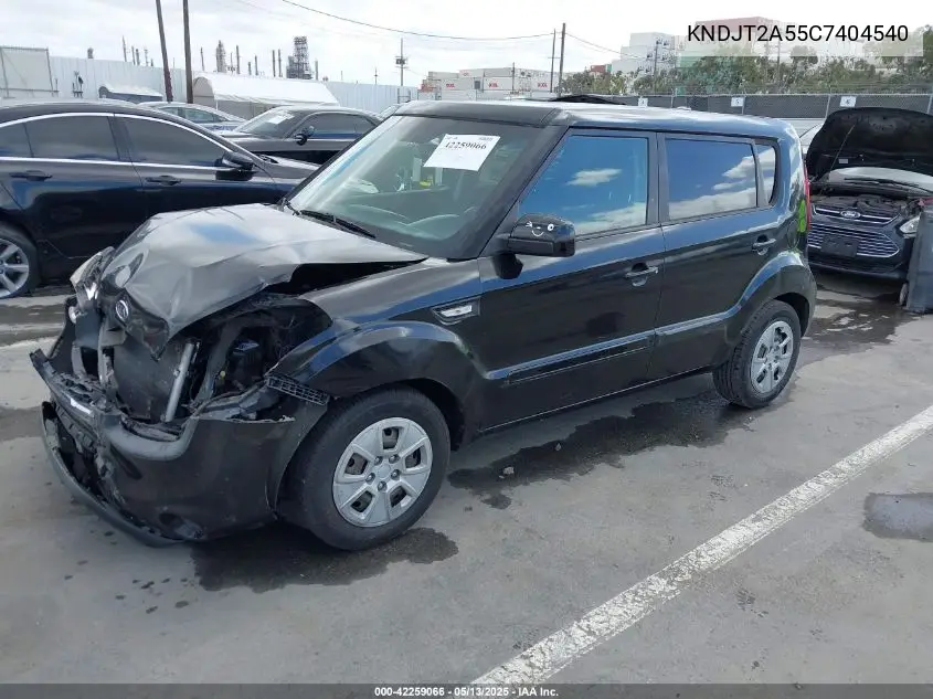 2012 Kia Soul VIN: KNDJT2A55C7404540 Lot: 42259066