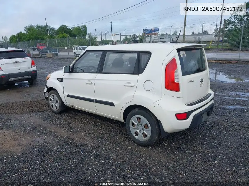 2012 Kia Soul VIN: KNDJT2A50C7452172 Lot: 42261964