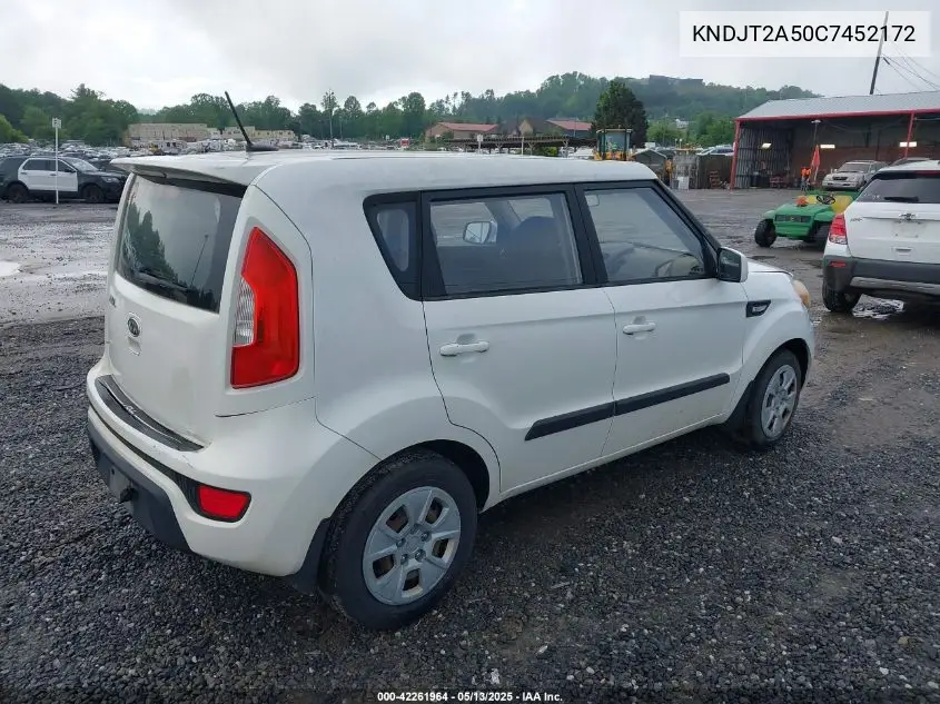 2012 Kia Soul VIN: KNDJT2A50C7452172 Lot: 42261964