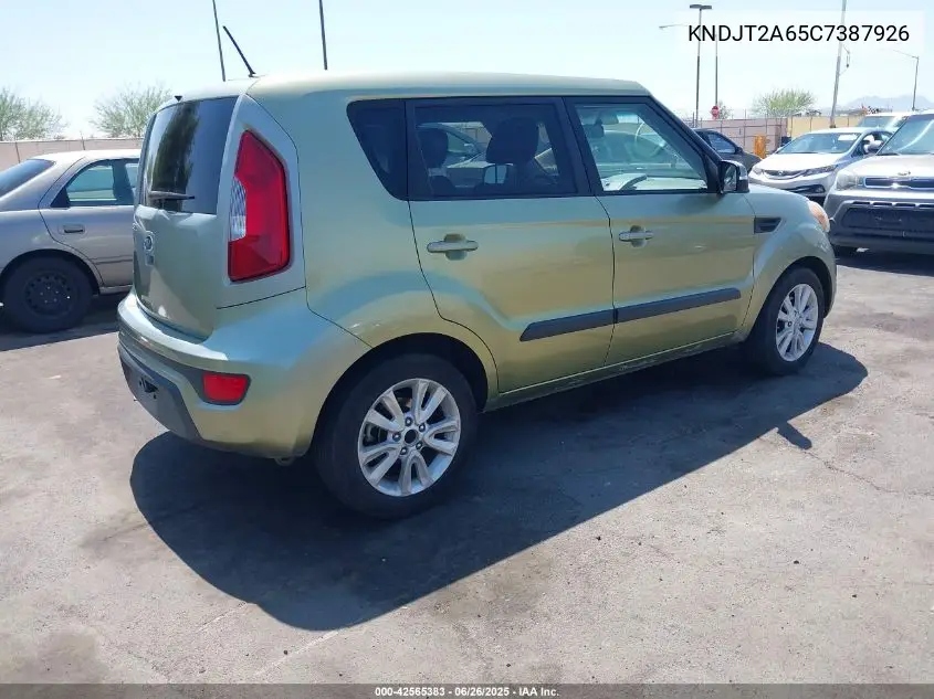 2012 Kia Soul + VIN: KNDJT2A65C7387926 Lot: 42565383
