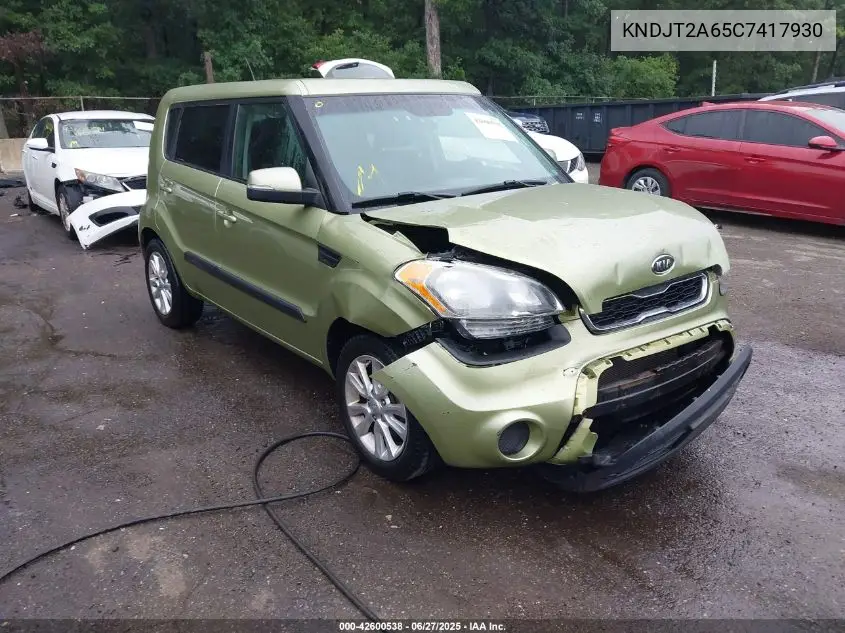 2012 Kia Soul + VIN: KNDJT2A65C7417930 Lot: 42600538