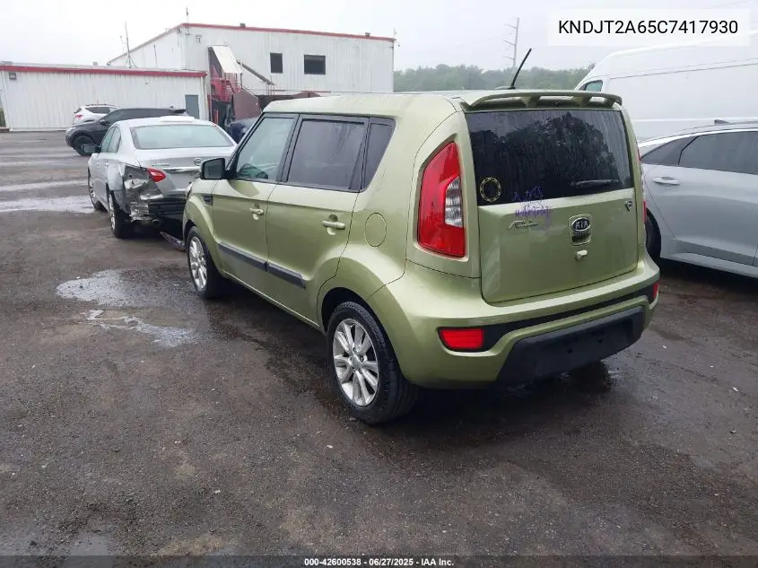 2012 Kia Soul + VIN: KNDJT2A65C7417930 Lot: 42600538