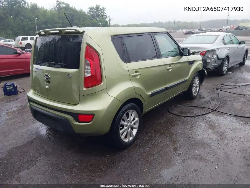 2012 Kia Soul + VIN: KNDJT2A65C7417930 Lot: 42600538