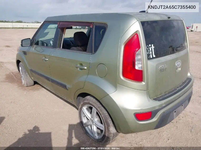 2012 Kia Soul + VIN: KNDJT2A65C7355400 Lot: 42627290