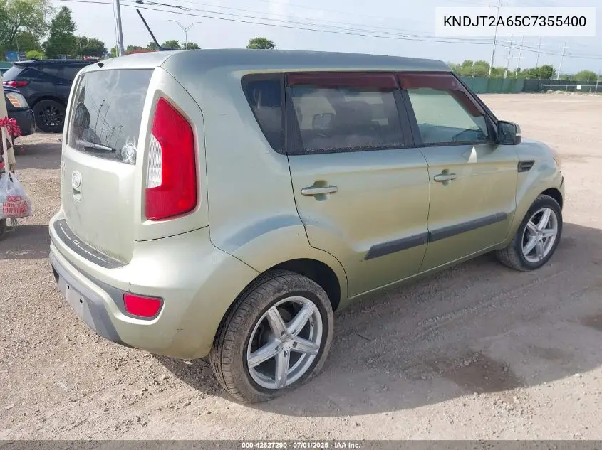 2012 Kia Soul + VIN: KNDJT2A65C7355400 Lot: 42627290