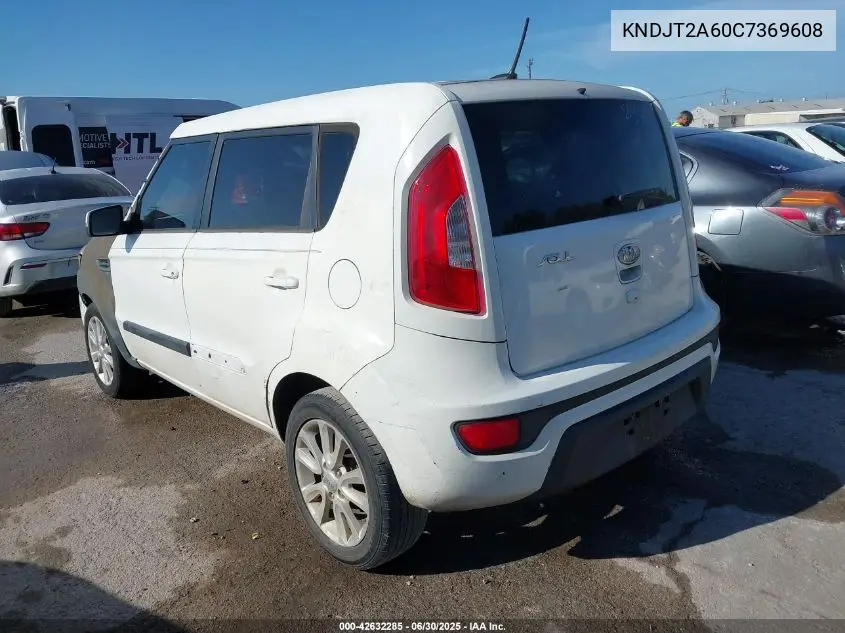 2012 Kia Soul + VIN: KNDJT2A60C7369608 Lot: 42632285