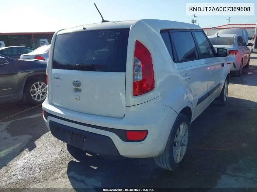 2012 Kia Soul + VIN: KNDJT2A60C7369608 Lot: 42632285