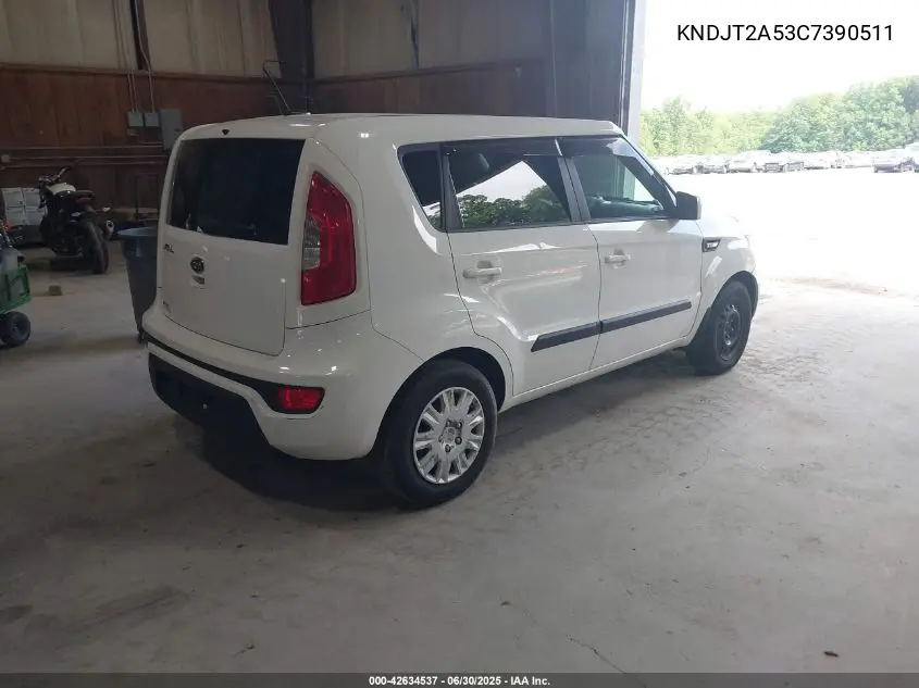 2012 Kia Soul VIN: KNDJT2A53C7390511 Lot: 42634537